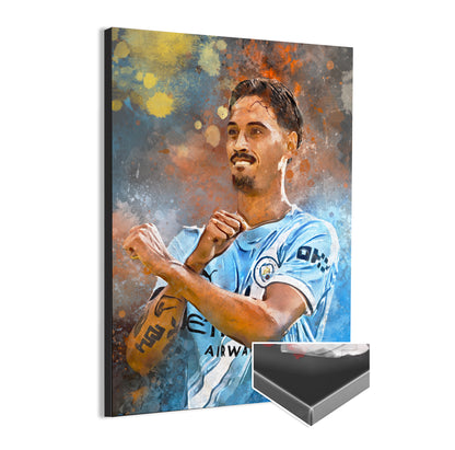 Tijjani Reijnders portret wanddecoratie - Canvas poster - Voetbal fan cadeau