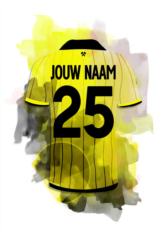 Roda JC voetbalposter met eigen naam en rugnummer