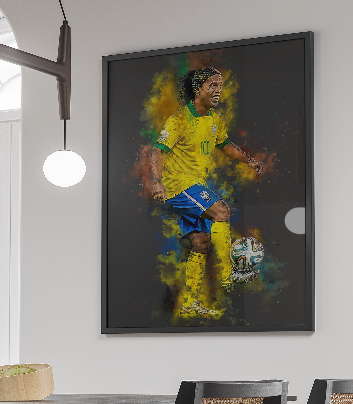 Ronaldinho Voetbal Wanddecoratie Poster Met Lijst Verjaardag Cadeau