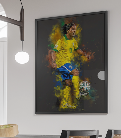 Ronaldinho Voetbal Wanddecoratie Poster Met Lijst Verjaardag Cadeau