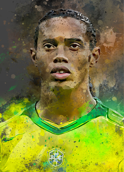 ronaldinho poster Brazilië - portretposter - voetbal fan cadeau