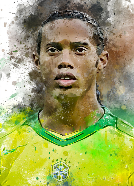 ronaldinho poster Brazilië - portretposter - voetbal fan cadeau