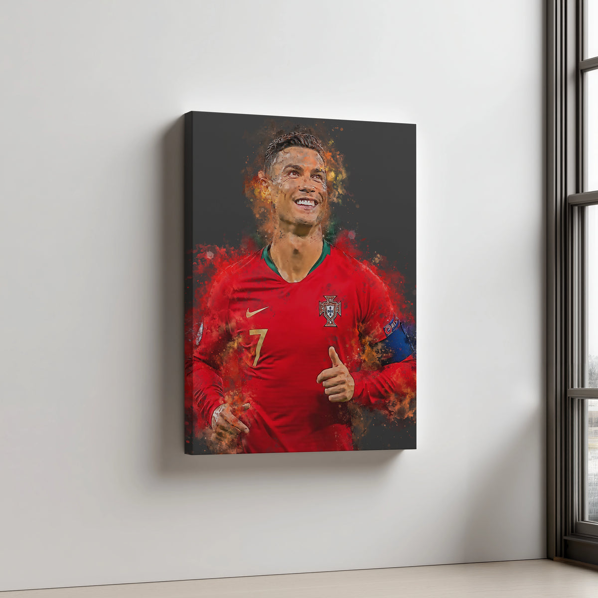 Ronaldo Voetbal Wanddecoratie Canvas Aluminium Dibond