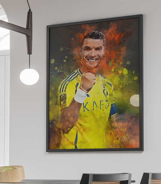 Ronaldo Al Nassr poster ingelijst