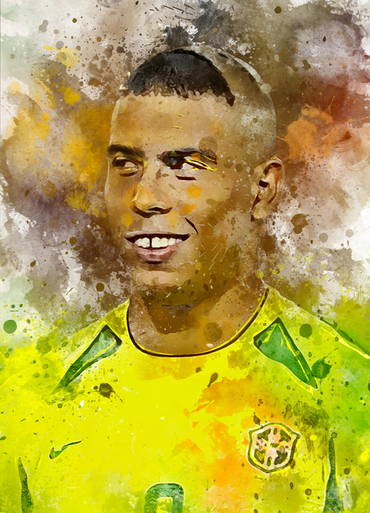 Ronaldo R9 poster - portret poster - voetbal fan cadeau