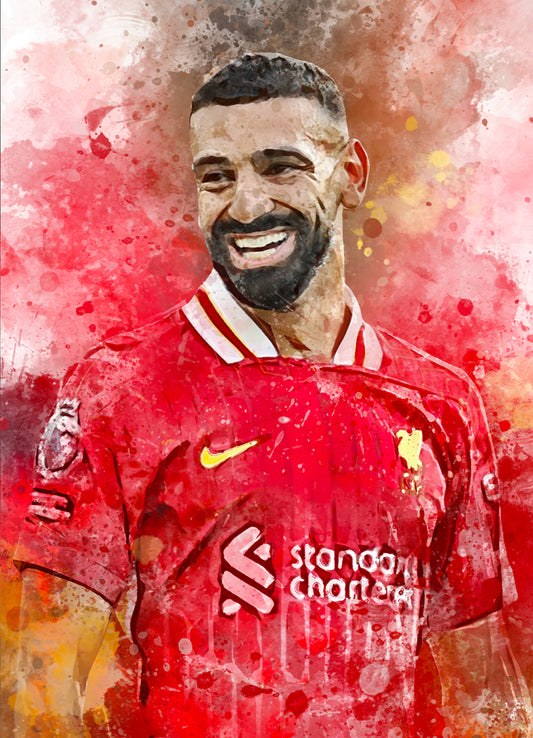Mohamed Salah wanddecoratie - Voetbal fan cadeau - Poster - Canvas - Ingelijste poster - Dibond