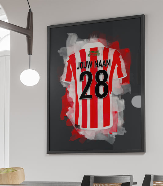 Sparta Rotterdam ingelijste poster met eigen naam - Sparta poster met personalisatie