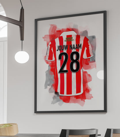Sparta Rotterdam ingelijste poster met eigen naam - Sparta poster met personalisatie