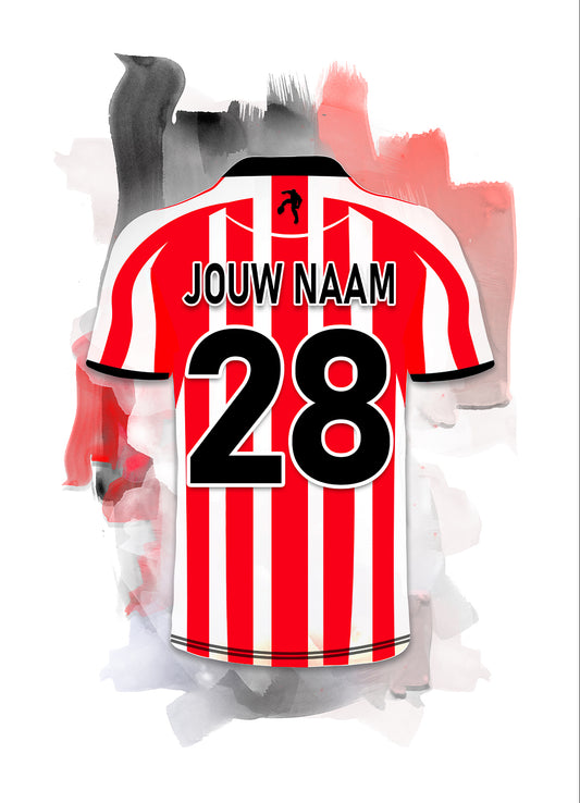 Sparta Rotterdam wanddecoratie - Losse poster - Witte achtergrondkleur - Voetbal fan cadeau