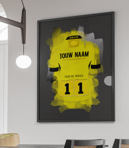 Jumbo Visma poster - Poster wielrennen - Poster met eigen naam wielrennen - Tour de France - Ingelijste poster