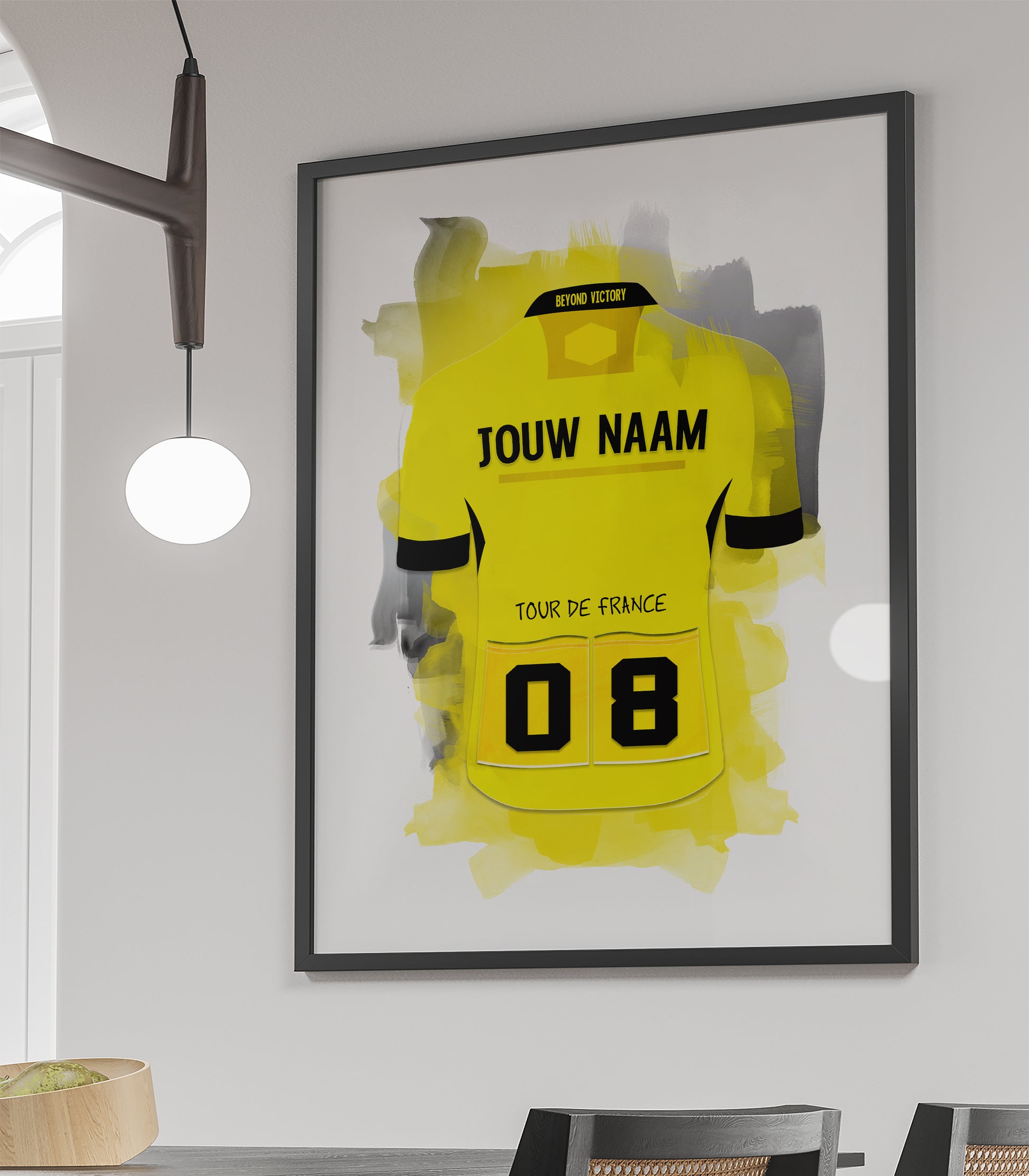 Jumbo Visma poster - Poster wielrennen - Poster met eigen naam wielrennen - Tour de France - Ingelijste poster