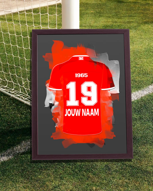 FC Twente poster met omlijsting frame voetbal met naam