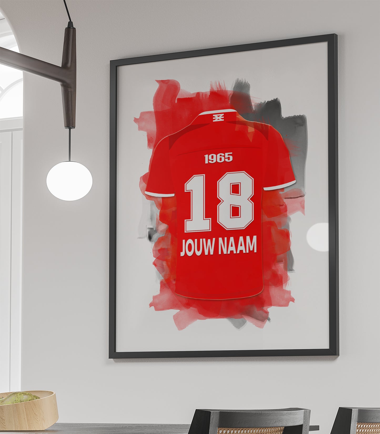 FC Twente ingelijste poster met naam en rugnummer