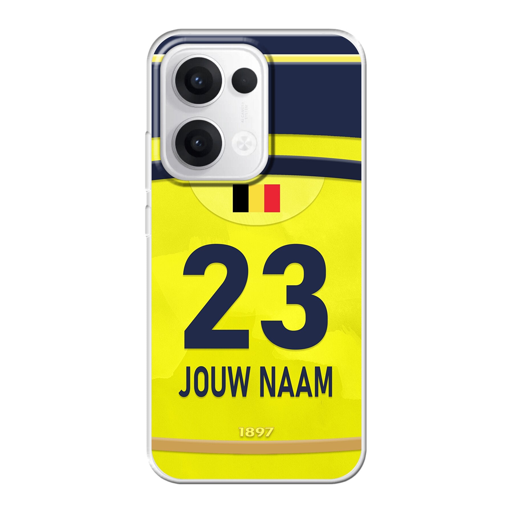 Union Sint-Gillis voetbal telefoonhoesje Oppo Reno met personalisatie