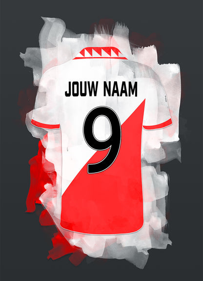 FC Utrecht poster met eigen naam en rugnummer - FC Utrecht print met personalisatie