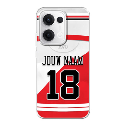 FC Utrecht 2025-2026 telefoonhoesje met personalisatie - Oppo Reno  telefoonhoesjes - Voetbal fan kado 