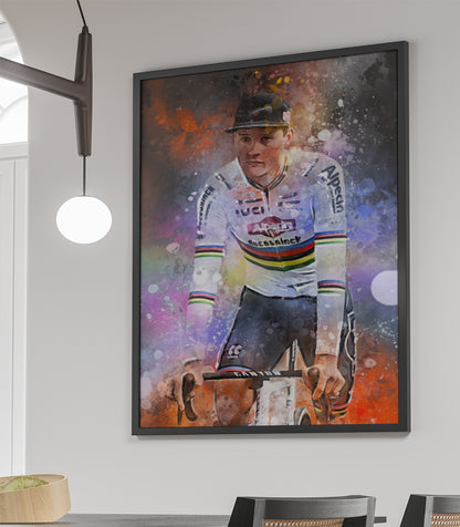 Van der Poel wielrenner ingelijste poster