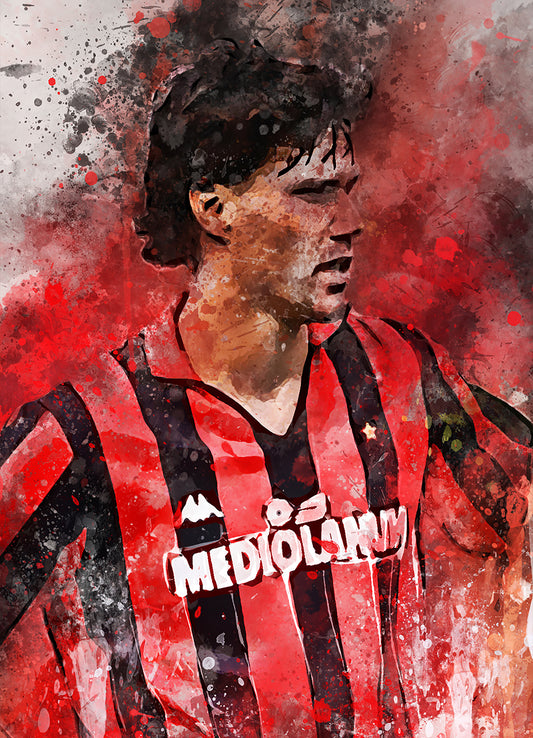 Van Basten canvas poster in Milan tenue