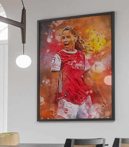 Danielle van de Donk wanddecoratie - Danielle van de donk dames voetbal ingelijste poster - vrouwen voetbal cadeau