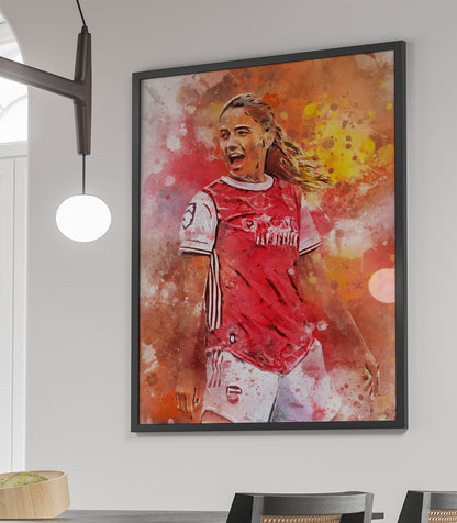 Danielle van de Donk wanddecoratie - Danielle van de donk dames voetbal ingelijste poster - vrouwen voetbal cadeau