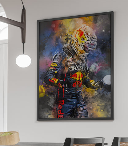 Verstappen ingelijste poster - Verstappen canvas - Verstappen dibond - Formule 1 wanddecoratie