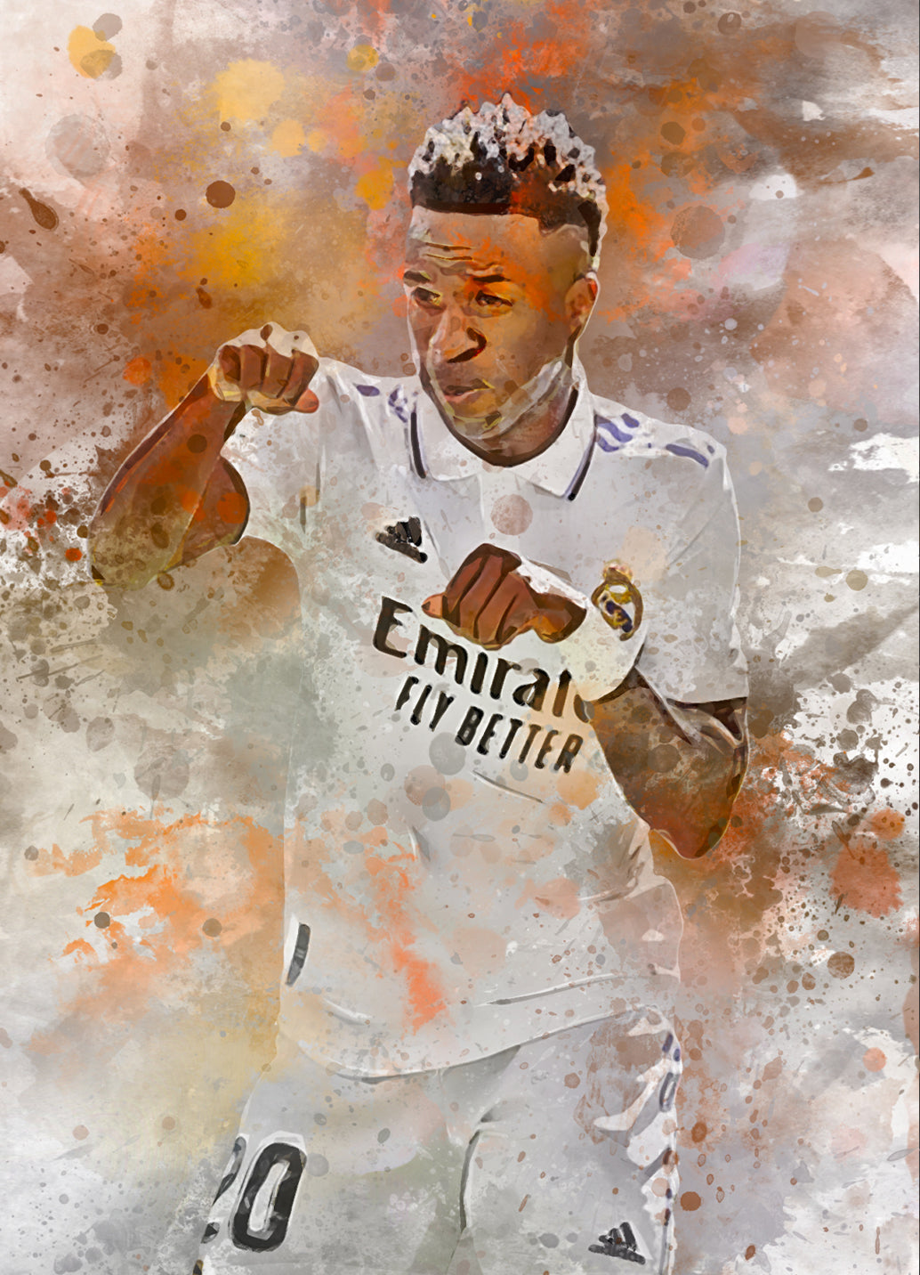 Vinicius Jr voetbal wanddecoratie - Vini Jr tekening - Vini Jr poster - Vini Jr voetbal poster