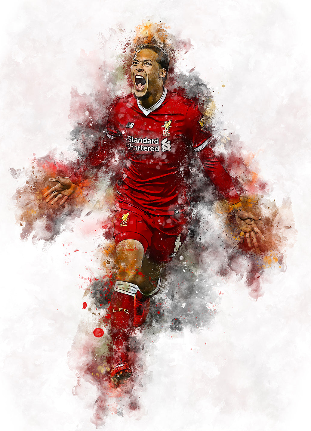 van dijk voetbal poster liverpool