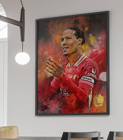 Virgil van Dijk ingelijste poster