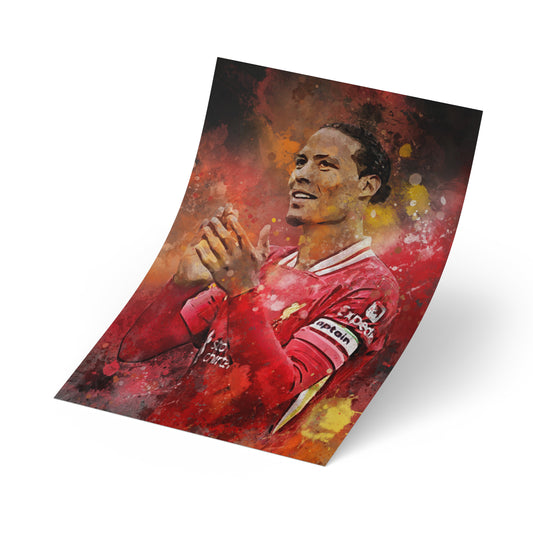 Virgil van Dijk voetbal wanddecoratie - Losse poster - Voetbal fan cadeau