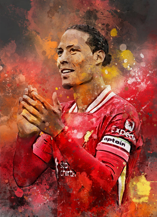 Virgil van Dijk voetbal wanddecoratie - Losse poster - Voetbal fan cadeau