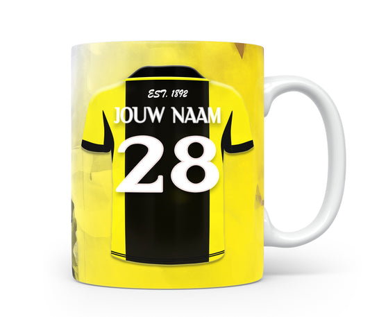 Vitesse Arnhem mok met personalisatie - Vitesse mok met naam - Voetbal fan cadeau