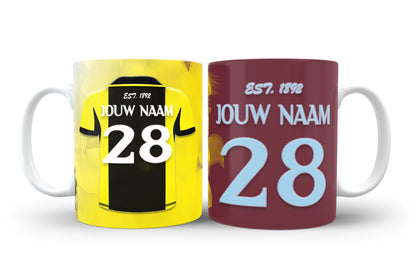 Vitesse Arnhem mok met personalisatie - Vitesse mok met naam - Voetbal fan cadeau