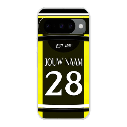 Vitesse Arnhem telefoonhoesje met naam - Google Pixel - Voetbal fan kado