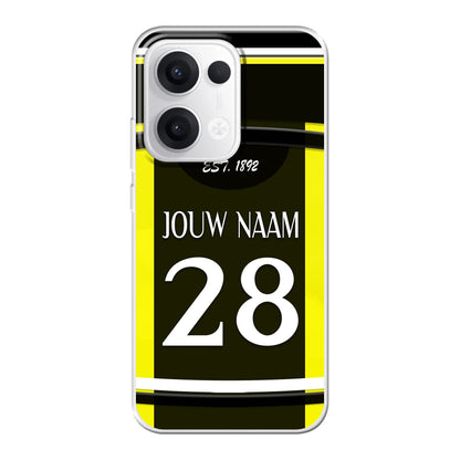 Vitesse Arnhem telefoonhoesje met naam - Oppo Reno - Voetbal fan kado