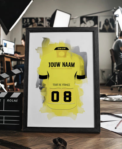 Poster Tour de France met personalisatie - Ingelijste poster