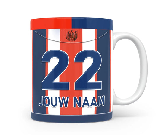 Willem 2 Tilburg Voetbal Mok Met Eigen Naam Gepersonaliseerd Voetbal Cadeau