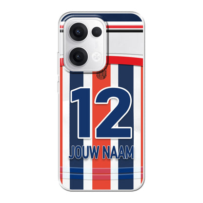 Willem 2 Tilburg telefoonhoesje met naam - Oppo Reno - Voetbal fan kado