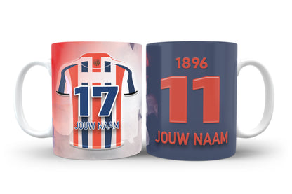 Willem 2 Tilburg voetbal mok met personalisatie - Willem II voetbal fan cadeau kopen