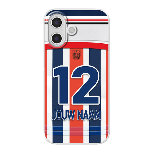 Willem 2 Tilburg telefoonhoesje met naam - Apple iPhone - Voetbal fan kado