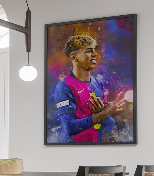 Lamine Yamal Voetbal Poster Met Lijst