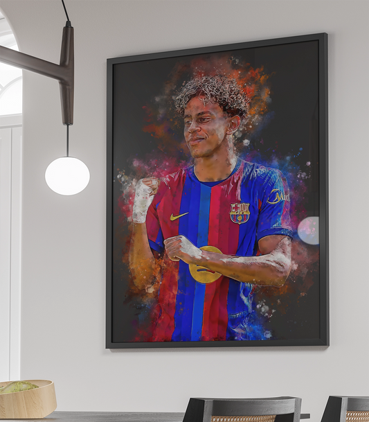 Yamal Voetbal Wanddecoratie Poster Met Lijst Jongenskamer