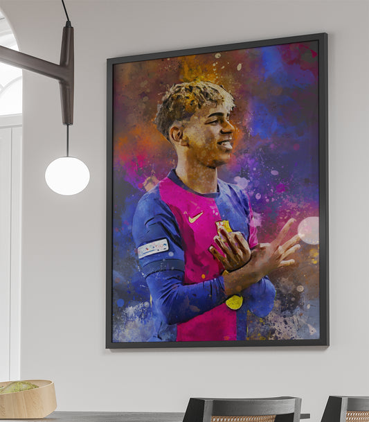 Yamal voetbal wanddecoratie - Ingelijste poster - Voetbal fan cadeau