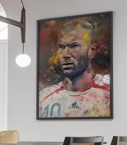 Zidane ingelijste voetbalposter