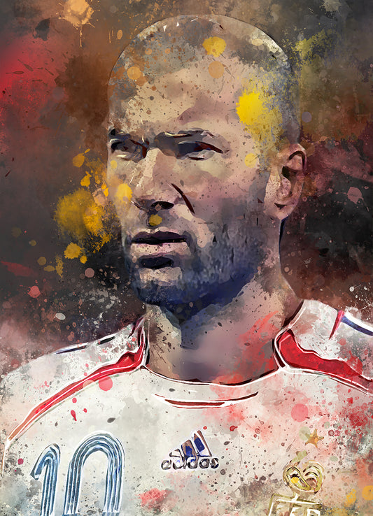 Zidane voetbal poster portret canvas