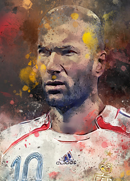 Zidane voetbal poster portret canvas