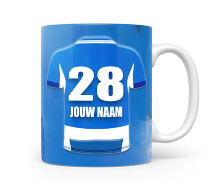 PEC Zwolle voetbal mok met naam - Voetbal mok met personalisatie - Voetbal fan cadeau