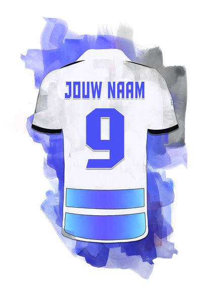 PEC Zwolle poster met eigen naam en rugnummer - PEC Zwolle print met personalisatie