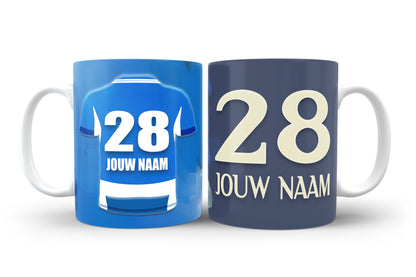 PEC Zwolle voetbal mok met naam - Voetbal mok met personalisatie - Voetbal fan cadeau