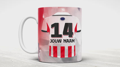 PSV Eindhoven mok met eigen naam - Voetbal fan cadeau