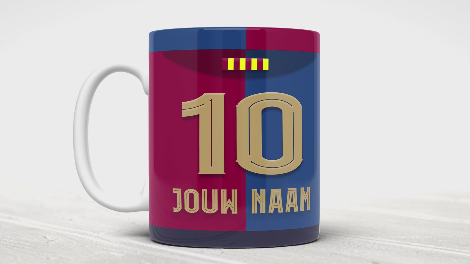 FC Barcelona Voetbal Mok Met Personalisatie Voetbal Cadeau